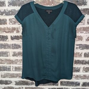 Fortune & Ivy Dark Green Short Sleeve Top Size M